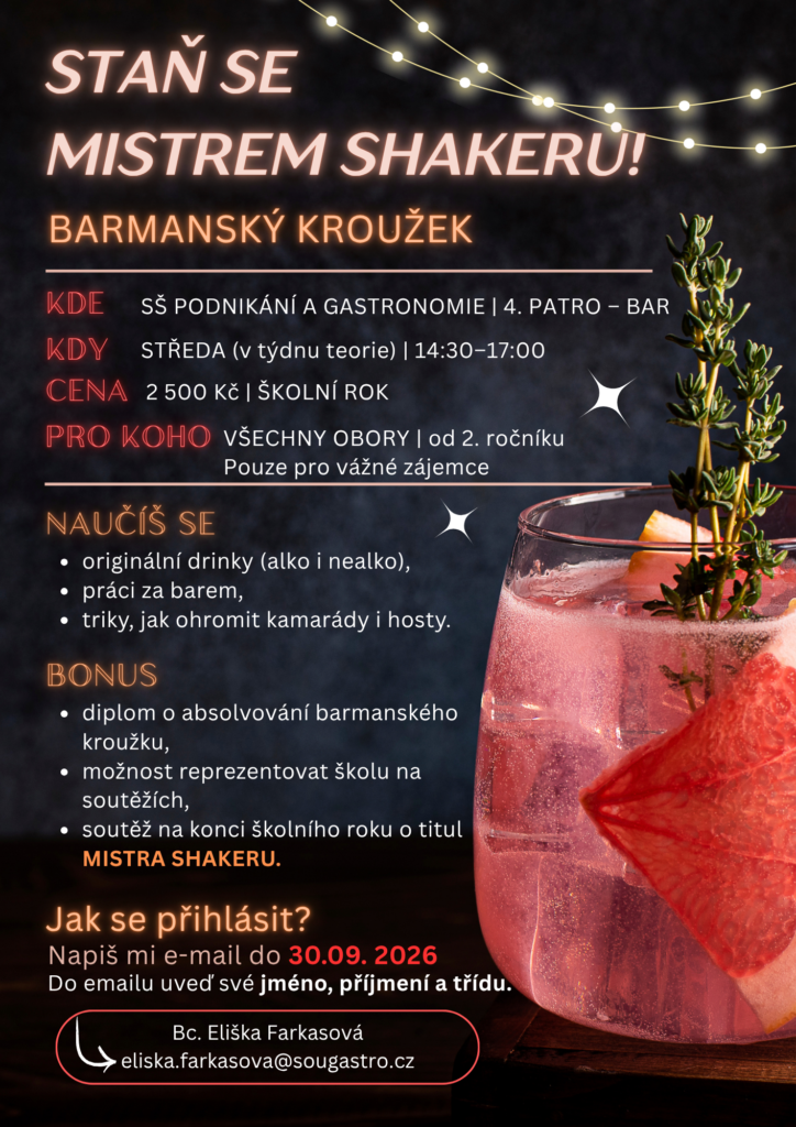 Barmanský kroužek - Střední škola podnikání a gastronomie Praha